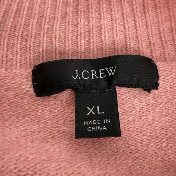 J. Crew Women XL Rollneck Sweater in Supersoft Yarn Pink Wool Alpaca Blend - Picture 7 of 13